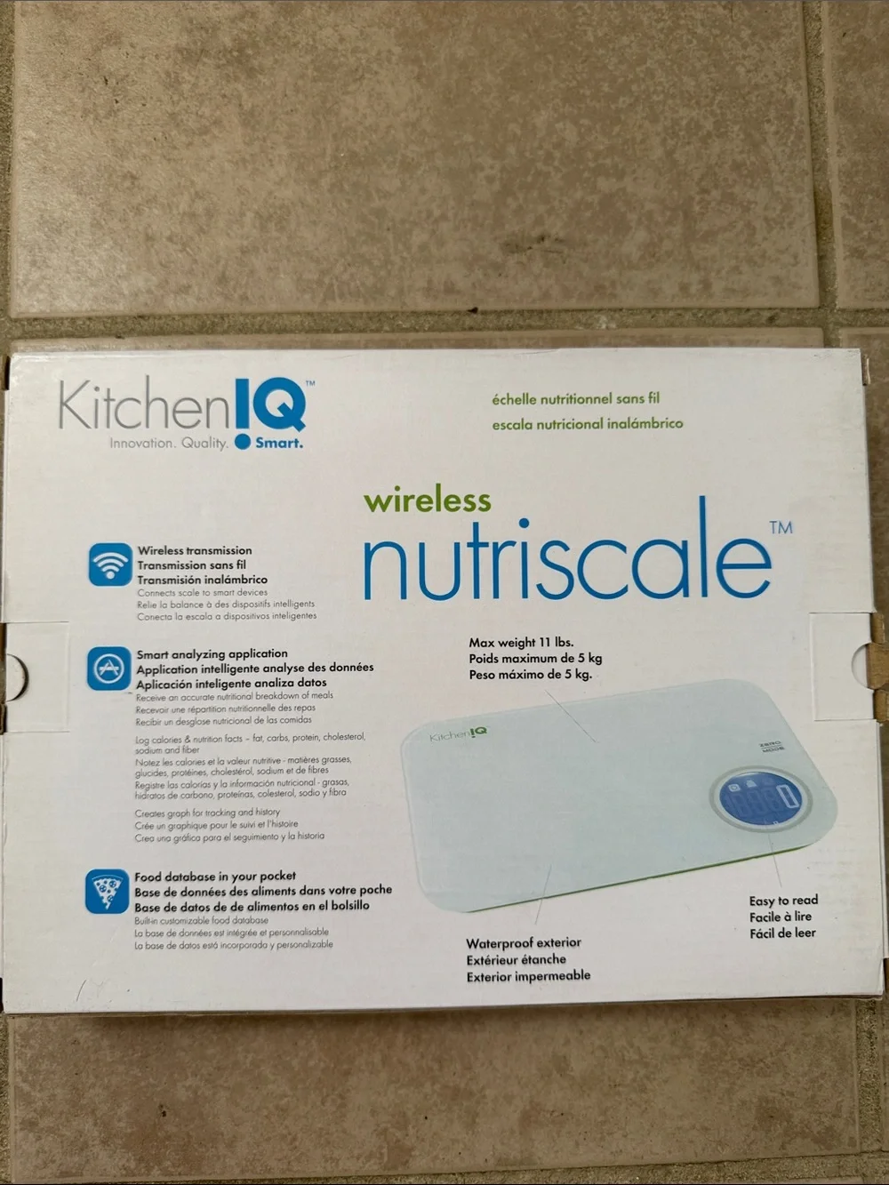 KitchenIQ Wireless NutriScale Digital Food Scale - White